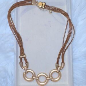 Elegant Gold and Brown Necklace